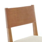Sillas Laterales de Comedor de Piel Sintética y Lino (Juego de 2)