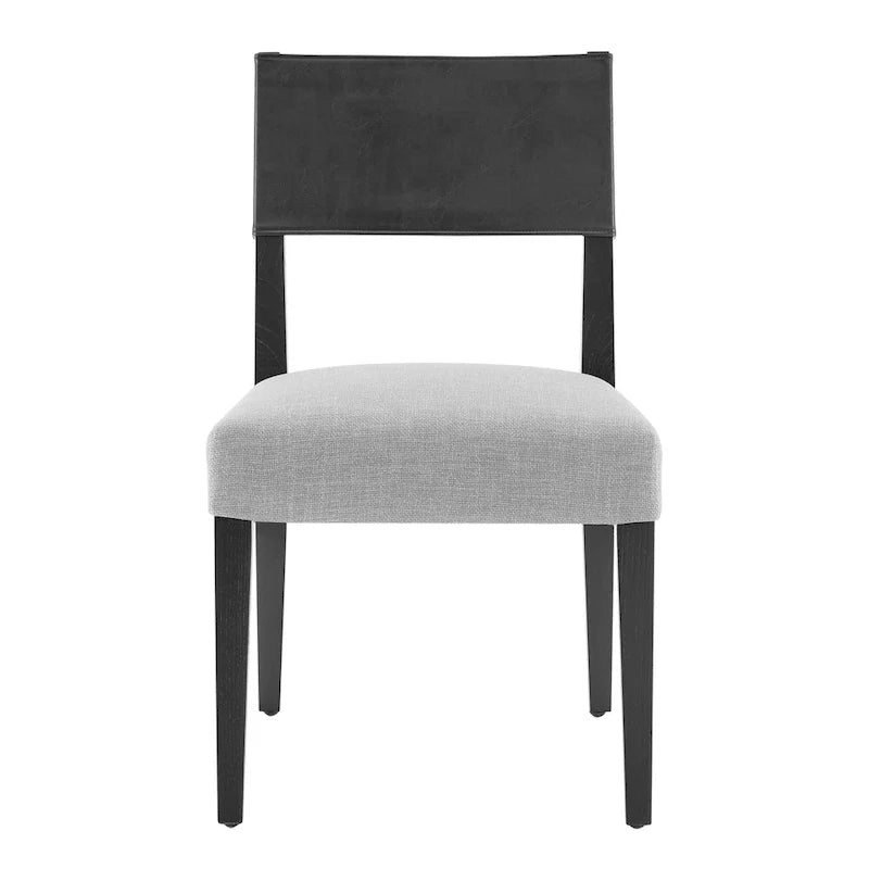 Sillas Laterales de Comedor de Piel Sintética y Lino (Juego de 2)