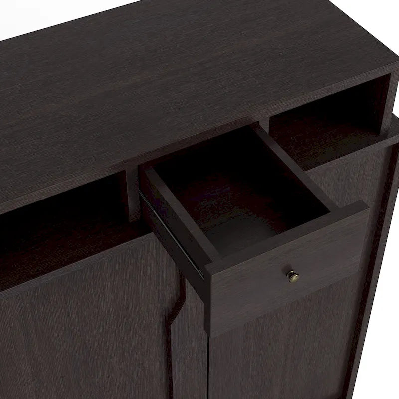 Zapatero Espresso de 5 niveles con cajón