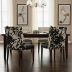Sillas de Comedor Tapizadas con Clavos Decorativos de Respaldo Alto - Juego de 2