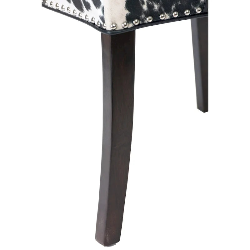 Sillas de Comedor Tapizadas con Clavos Decorativos de Respaldo Alto - Juego de 2