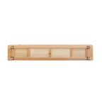 Mueble de TV con puertas de cristal y 3 cajones