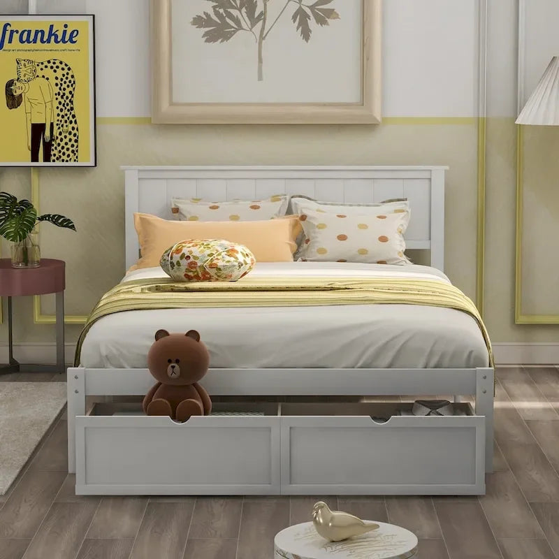Cama de plataforma con cajón de almacenaje