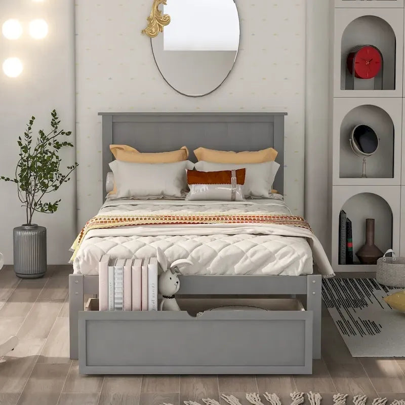 Cama de plataforma con cajón de almacenaje