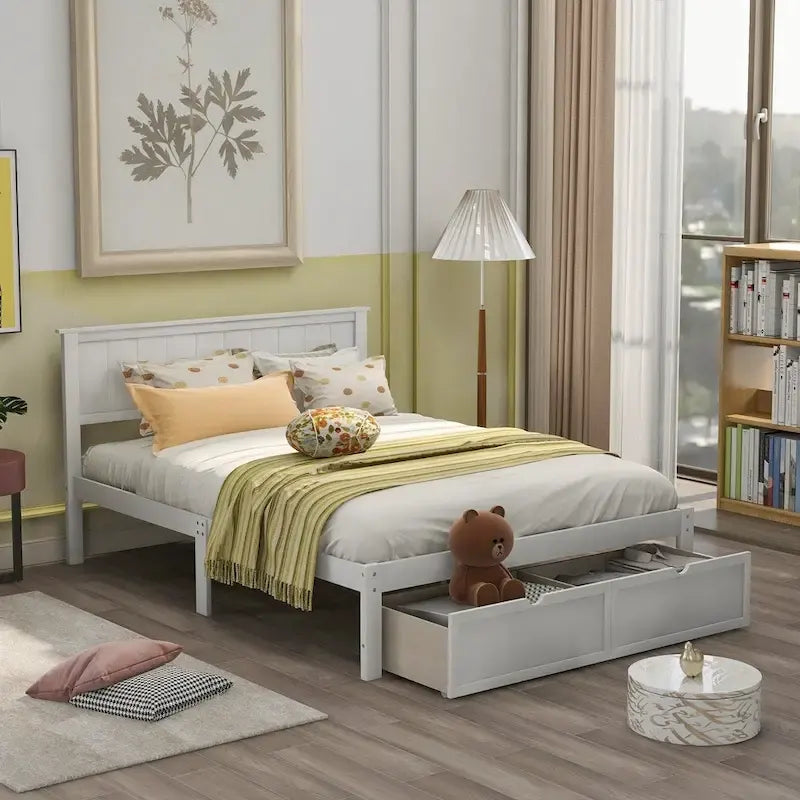 Cama de plataforma con cajón de almacenaje
