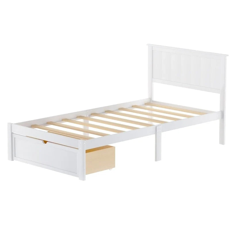 Cama de plataforma con cajón de almacenaje