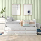Cama nido doble con cama extraíble individual y cajones de almacenamiento
