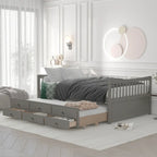 Cama nido doble con cama extraíble individual y cajones de almacenamiento
