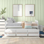 Cama nido doble con cama extraíble individual y cajones de almacenamiento