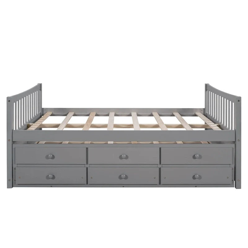 Cama nido doble con cama extraíble individual y cajones de almacenamiento