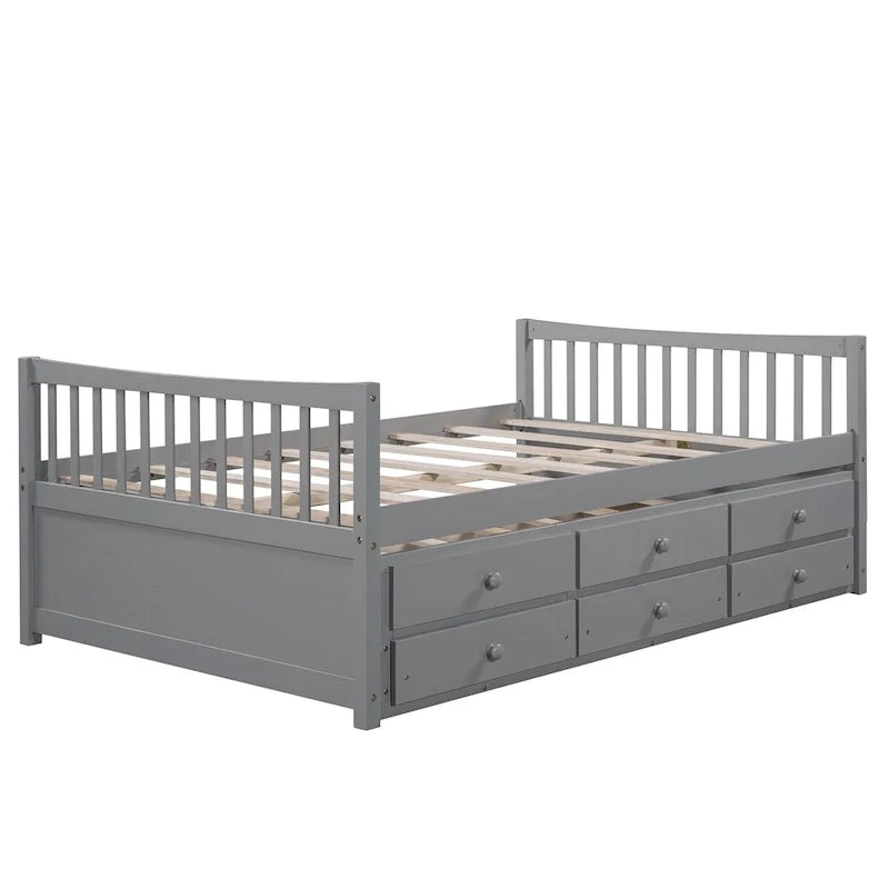 Cama nido doble con cama extraíble individual y cajones de almacenamiento