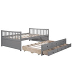 Cama nido doble con cama extraíble individual y cajones de almacenamiento