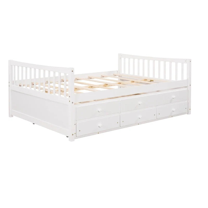 Cama nido doble con cama extraíble individual y cajones de almacenamiento