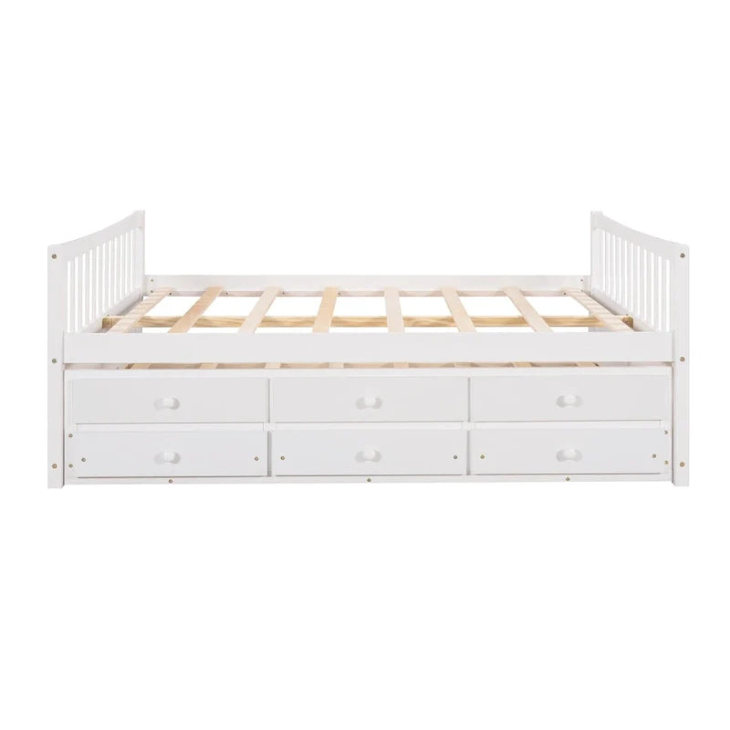 Cama nido doble con cama extraíble individual y cajones de almacenamiento