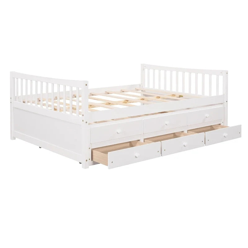 Cama nido doble con cama extraíble individual y cajones de almacenamiento
