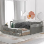 Cama nido doble con cama extraíble individual y cajones de almacenamiento