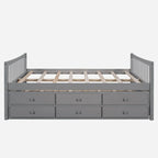 Cama nido doble con cama extraíble individual y cajones de almacenamiento