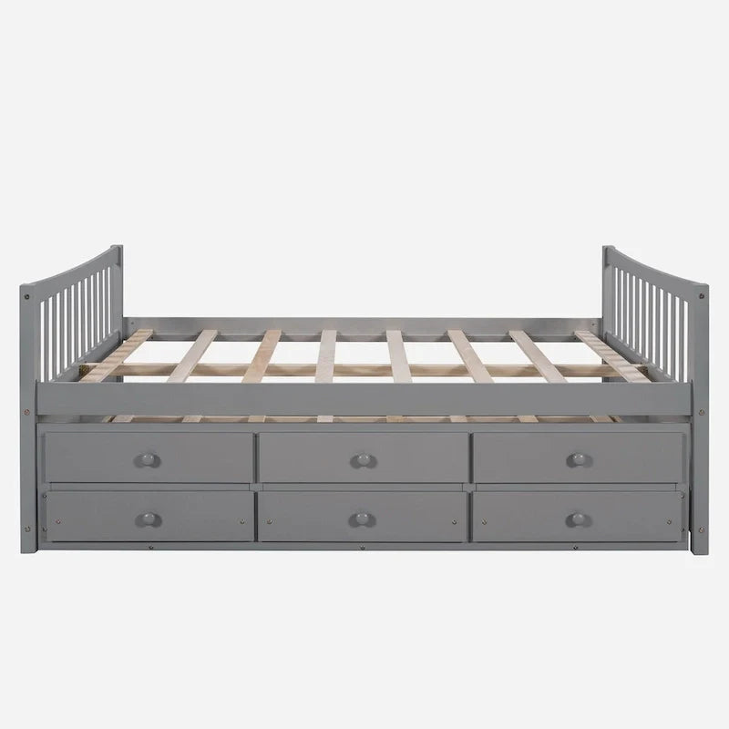 Cama nido doble con cama extraíble individual y cajones de almacenamiento