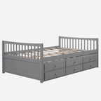 Cama nido doble con cama extraíble individual y cajones de almacenamiento
