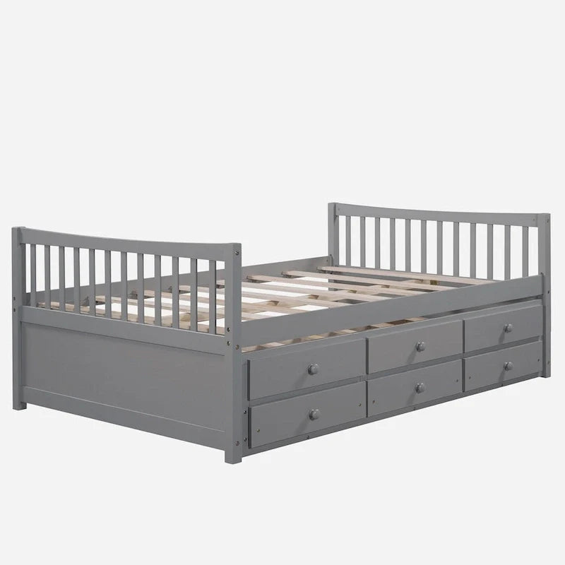 Cama nido doble con cama extraíble individual y cajones de almacenamiento