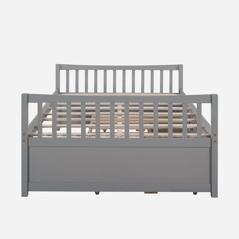 Cama nido doble con cama extraíble individual y cajones de almacenamiento