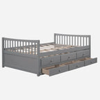 Cama nido doble con cama extraíble individual y cajones de almacenamiento