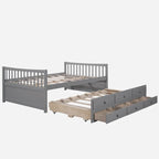 Cama nido doble con cama extraíble individual y cajones de almacenamiento