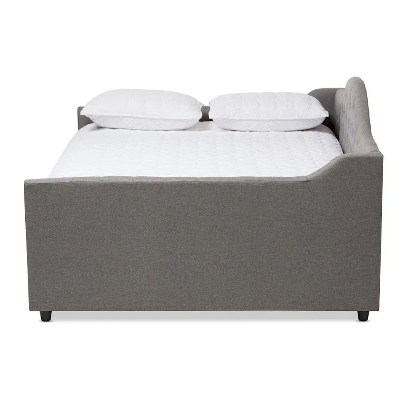 Sofá cama tapizado en tela contemporáneo
