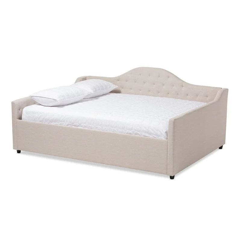 Sofá cama tapizado en tela contemporáneo