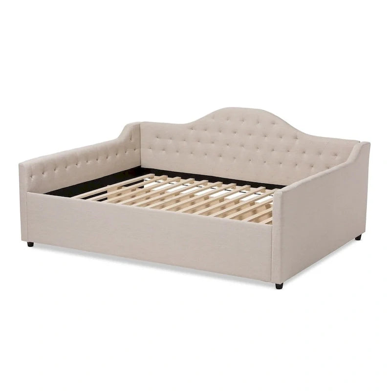 Sofá cama tapizado en tela contemporáneo