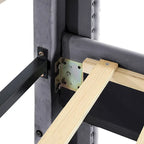 Base de cama tapizada en terciopelo tamaño queen con patas de metal de 6 pulgadas