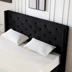 Base de cama tapizada en terciopelo tamaño queen con patas de metal de 6 pulgadas