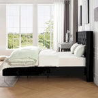 Base de cama tapizada en terciopelo tamaño queen con patas de metal de 6 pulgadas