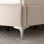 Base de cama tapizada en terciopelo tamaño queen con patas de metal de 6 pulgadas