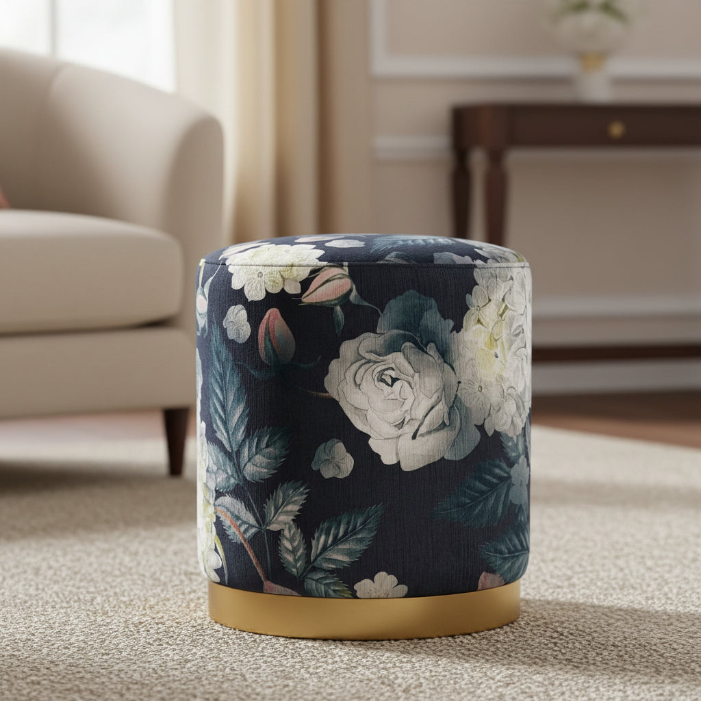 Otomana de Terciopelo Floral