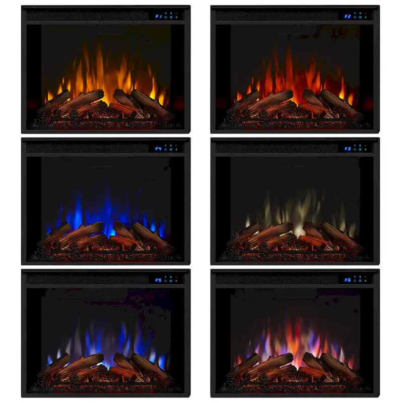 Mueble de TV esquinero de 56 pulgadas con chimenea eléctrica - Blanco