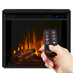Mueble de TV esquinero de 56 pulgadas con chimenea eléctrica - Blanco