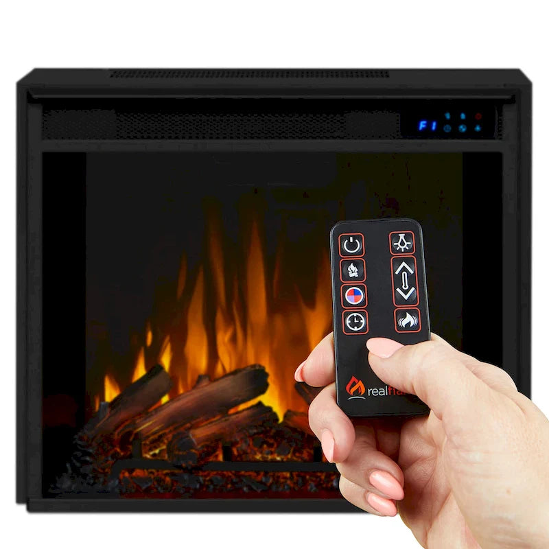 Mueble de TV esquinero de 56 pulgadas con chimenea eléctrica - Blanco