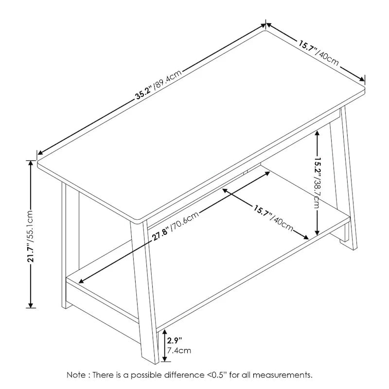 Mueble TV compacto con estante inferior