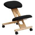 Silla de oficina ergonómica de rodillas de madera en tela
