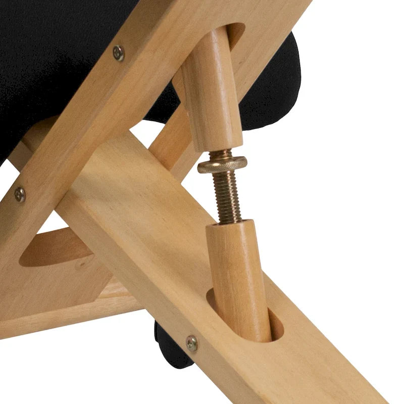 Silla de oficina ergonómica de rodillas de madera en tela