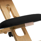 Silla de oficina ergonómica de rodillas de madera en tela