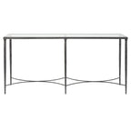 Mesa Consola de Hierro y Vidrio - 63 Anch. x 30 Alt. x 14 Prof.