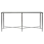 Mesa Consola de Hierro y Vidrio - 63 Anch. x 30 Alt. x 14 Prof.