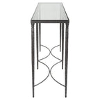 Mesa Consola de Hierro y Vidrio - 63 Anch. x 30 Alt. x 14 Prof.