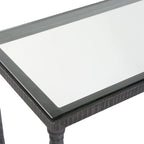 Mesa Consola de Hierro y Vidrio - 63 Anch. x 30 Alt. x 14 Prof.