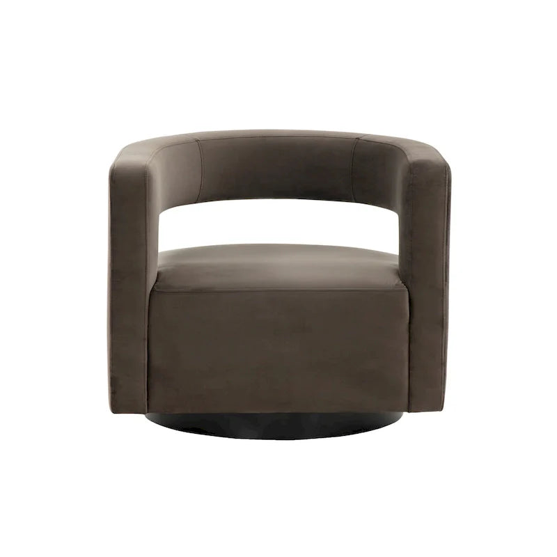 Sillón giratorio tapizado con respaldo calado