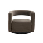 Sillón giratorio tapizado con respaldo calado