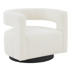Sillón giratorio tapizado con respaldo calado
