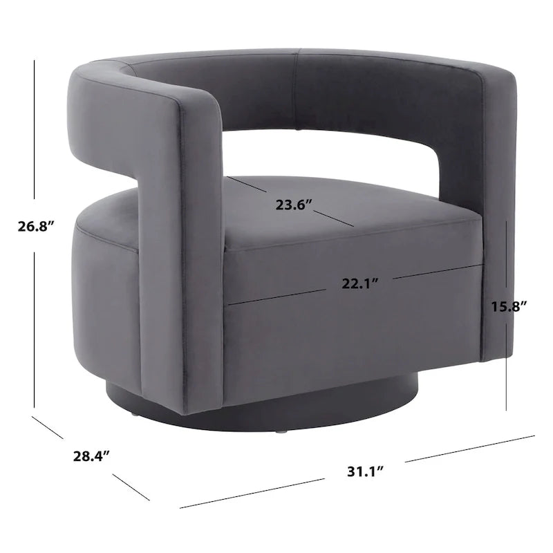 Sillón giratorio tapizado con respaldo calado